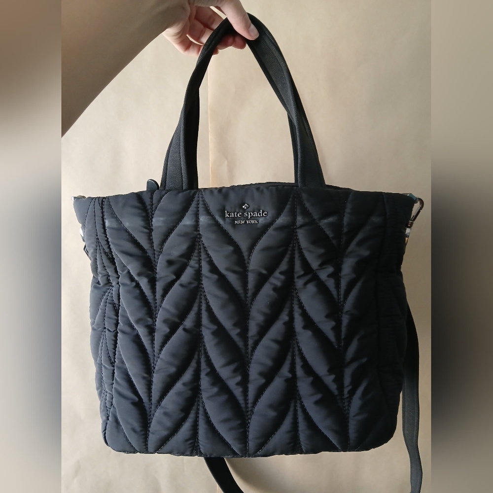 Kate Spade Black Quilted Tote Bag